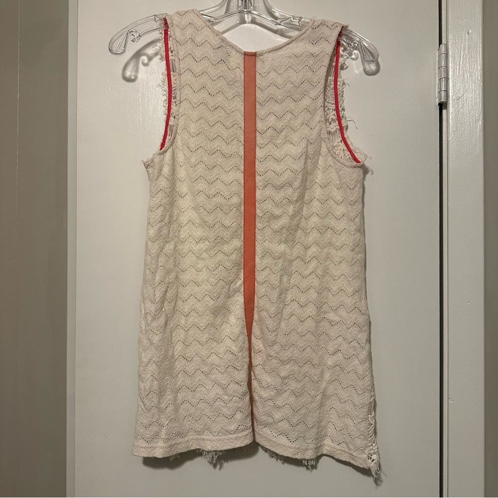 Miss Me cream crochet tank sheer size M - Picture 3 of 5